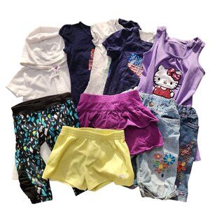 Bundle (10) Youth Girls Summer Outfits Clothing T-Shirt Shorts Skirt Sz 4-5